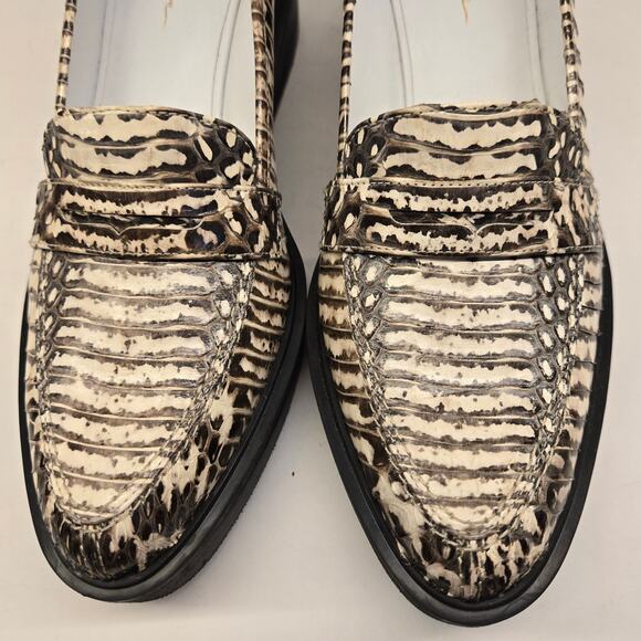 3.1 Phillip Lim Reptile Embossed Leather Platform Wedge Penny Loafer, EU 40 / 10 - Picture 5 of 10